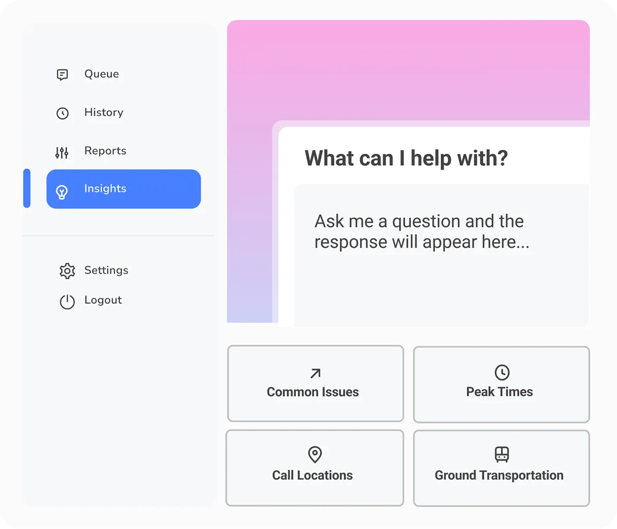 AI-powered interface for asking questions and exploring customer support call data